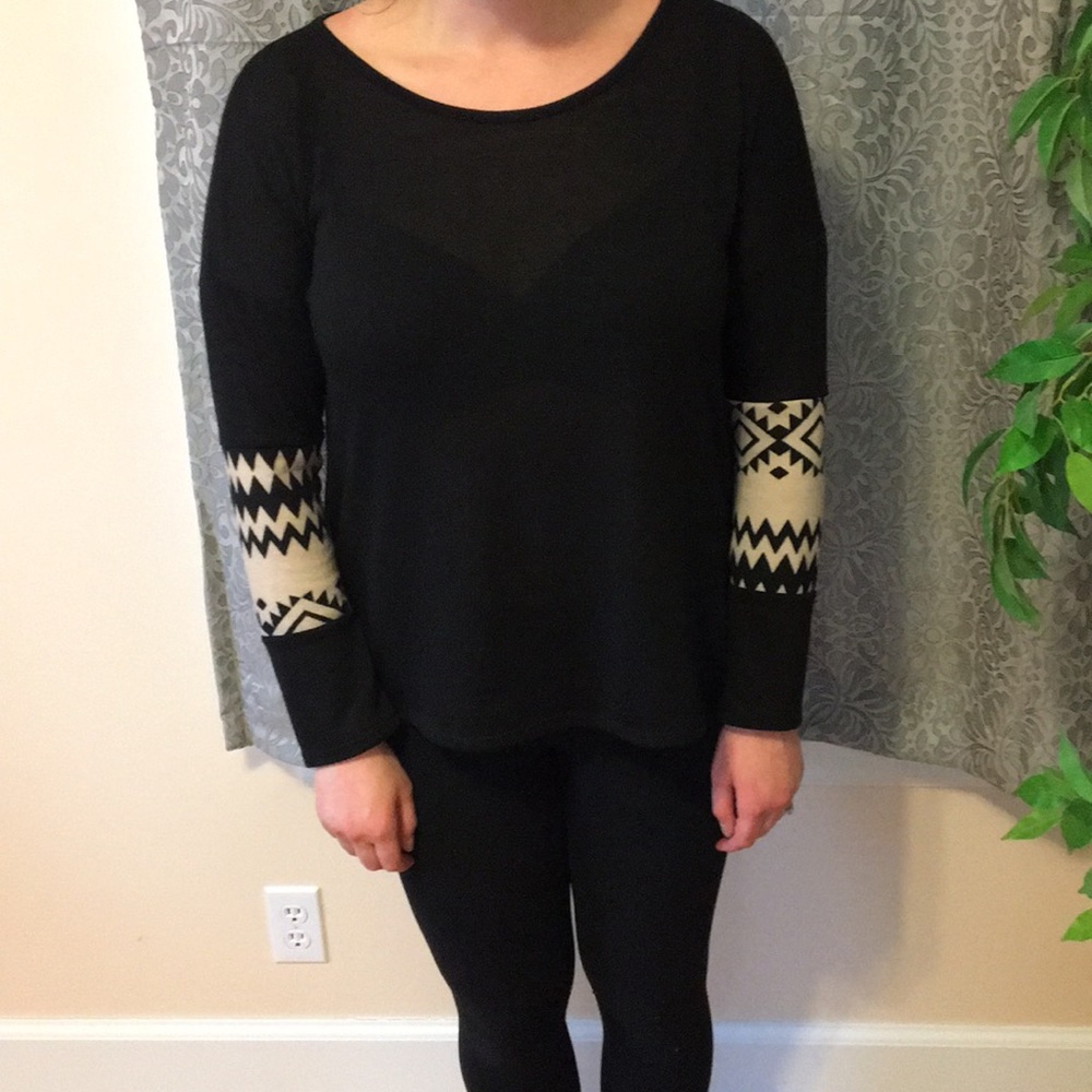 Audrey Ann long sleeve black top